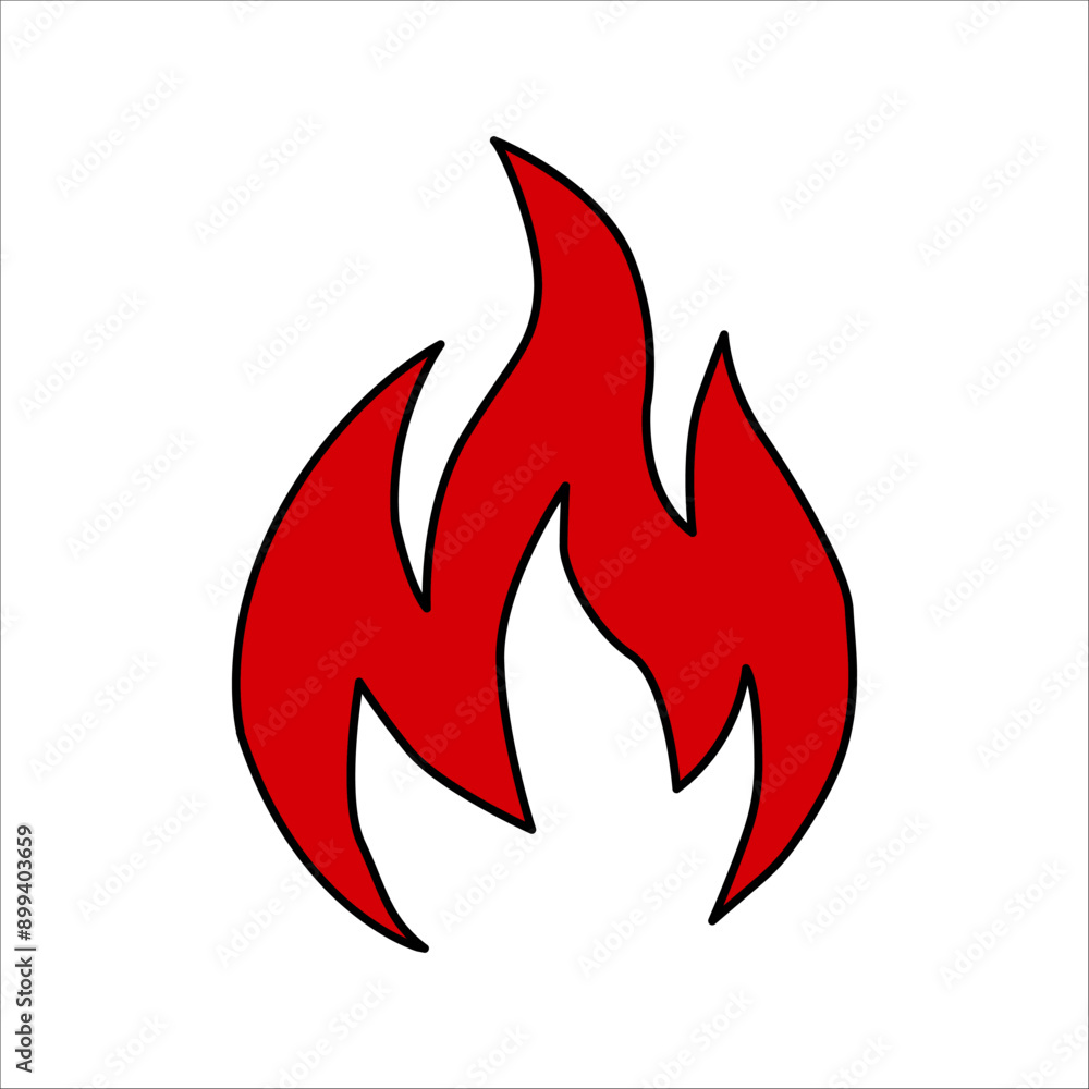 Red flame, fire icon, fire, campfire, fire logo design vector illustration Red flame, fire icon, fire, campfire, fire logo design vector illustration