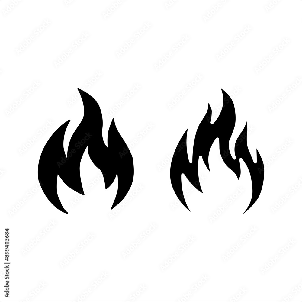 Vector Fire Isolated Icon Set. Bonfire, Bonfire, Fire Sign, Front View. Vector Illustration. Vector Fire Isolated Icon Set. Bonfire, Bonfire, Fire Sign, Front View. Vector Illustration.