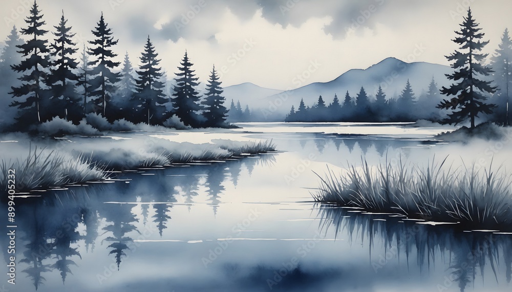 A monochrome watercolour wash with varying shades of blue, creating a calming and serene atmosphere with smooth transitions. Multiple variations available A monochrome watercolour wash with varying shades of blue, creating a calming and serene atmosphere with smooth transitions. Multiple variations available