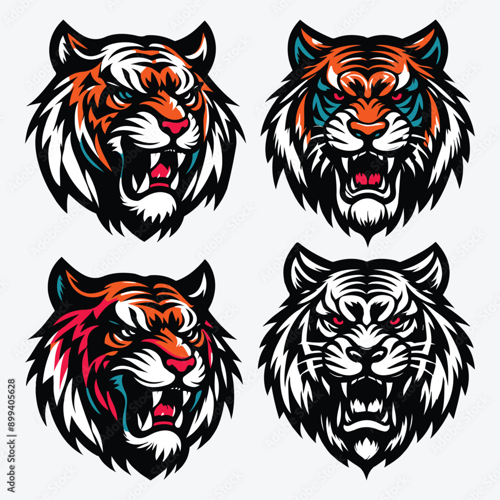 Tiger Vector Illustration Silhouette Collection Tiger Vector Illustration Silhouette Collection