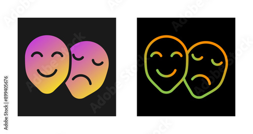 Theatre masks Vector Icon