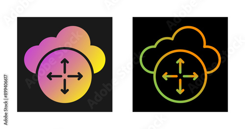 Cloud Scaling Vector Icon