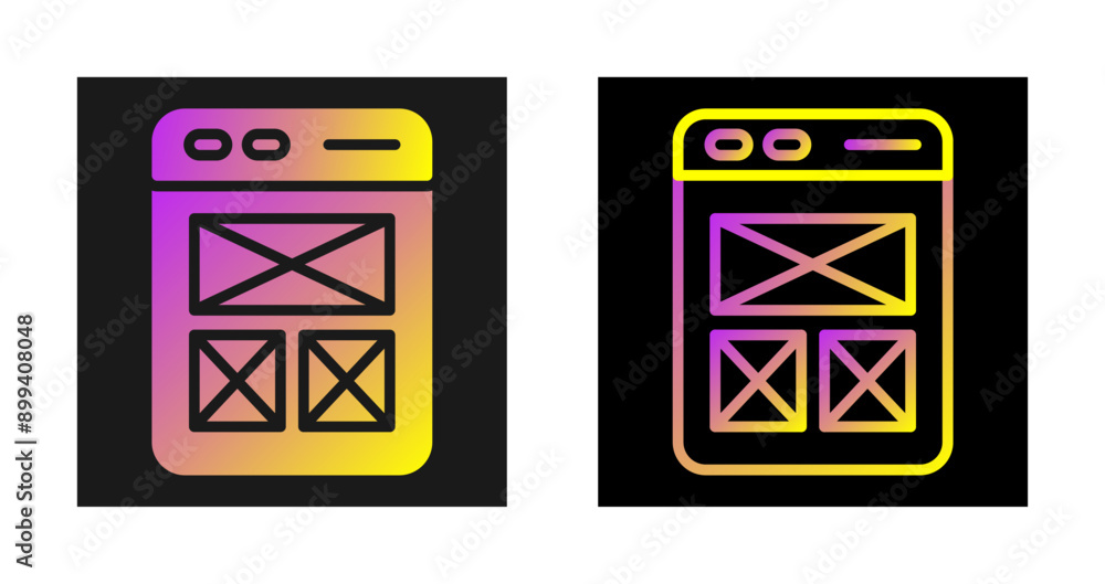 Wireframing Vector Icon Wireframing Vector Icon