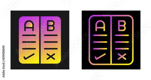 Pros And Cons Vector Icon
