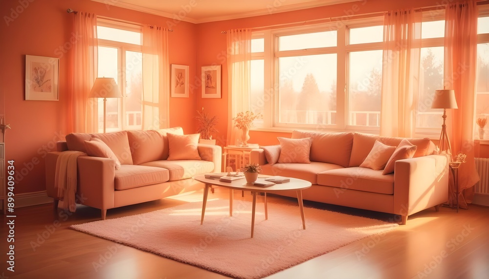 Fototapeta premium Photo interior modern design room 3d illustration