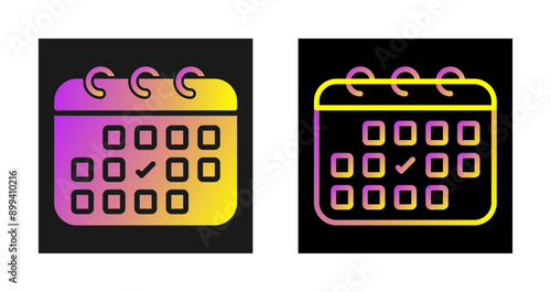 Calendar with checkmark Vector Icon