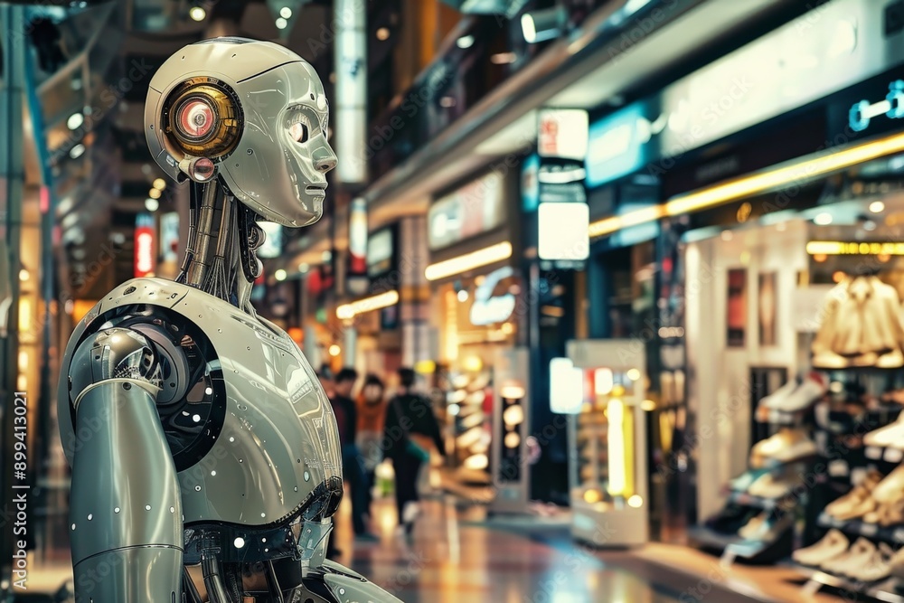 Robot in Shopping Mall. Robot in Shopping Mall.