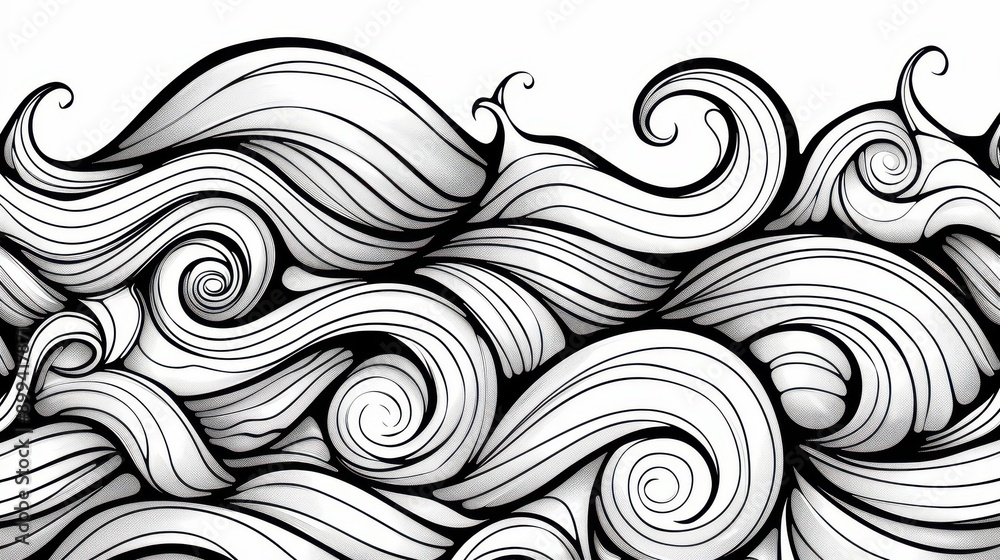 Add a touch of elegance to your space with this oriental wave wallpaper, featuring intricate line art that flows beautifully. Add a touch of elegance to your space with this oriental wave wallpaper, featuring intricate line art that flows beautifully.