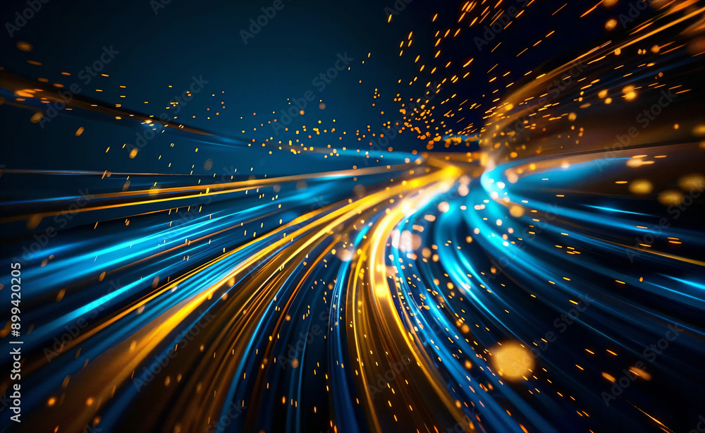 Abstract Speed Lines with Orange Sparks. Abstract Speed Lines with Orange Sparks.