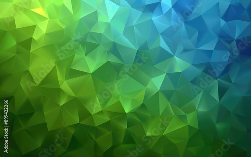 An abstract background with triangles in blue and green gradient. vector illustration in the style of abstract mosaic art. Suitable as the banner of your website, social media posts and template.