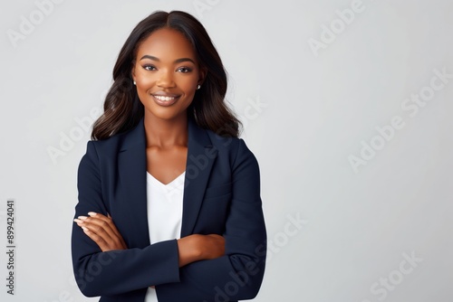 Portrait of a confident business woman isolated on a white background