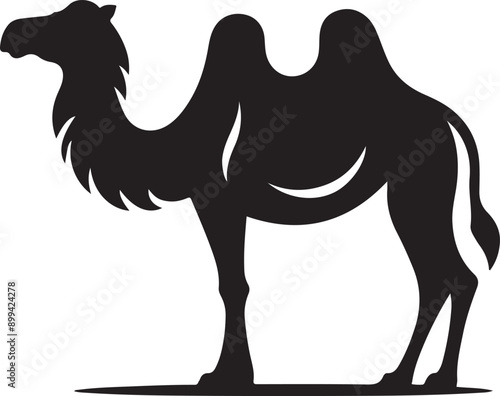 Black arabian camel silhouette isolated. Camel illustration design, silhouette camel . Camel silhouette vector style