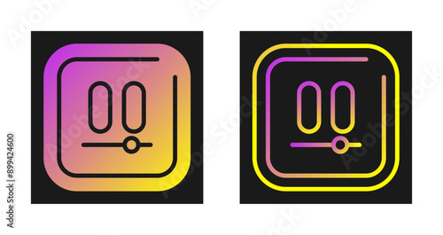 Video Pause Square Vector Icon