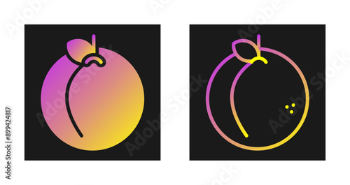 Peach Vector Icon