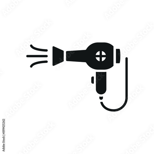 Hair dryer icon features clean lines and elegance, enhancing any digital concept.