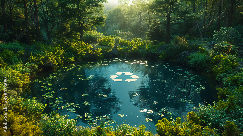 Beautiful forest pond in the heart of untouched, natural wilderness Beautiful forest pond in the heart of untouched, natural wilderness