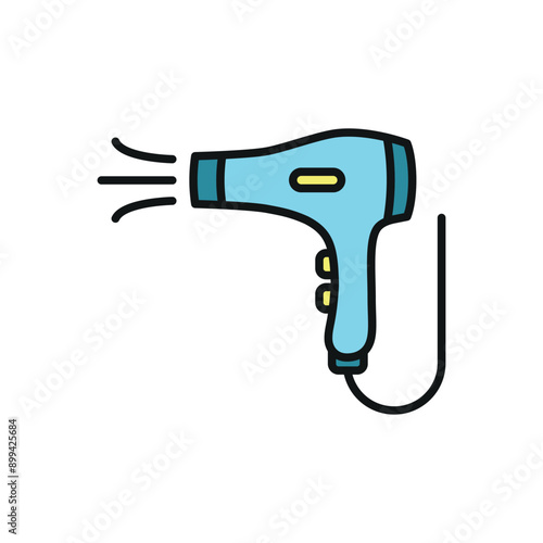 Hair dryer icon features clean lines and elegance, enhancing any digital concept.