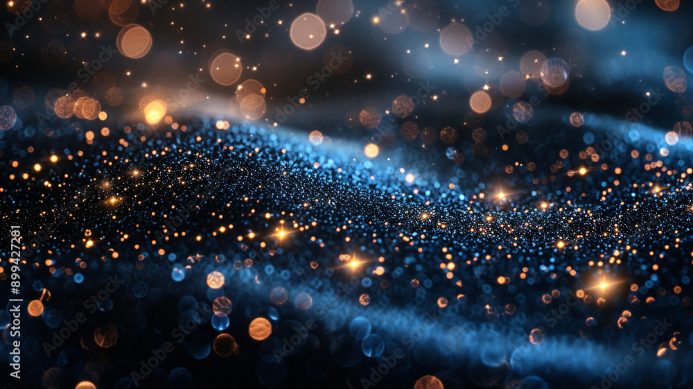 Abstract wavy background with glitter droplets,close up