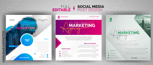 Social media post design bundle, Marketing post design, Corporate post design bundle
