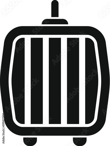 Black silhouette icon of a funicular cable car moving up a mountainside