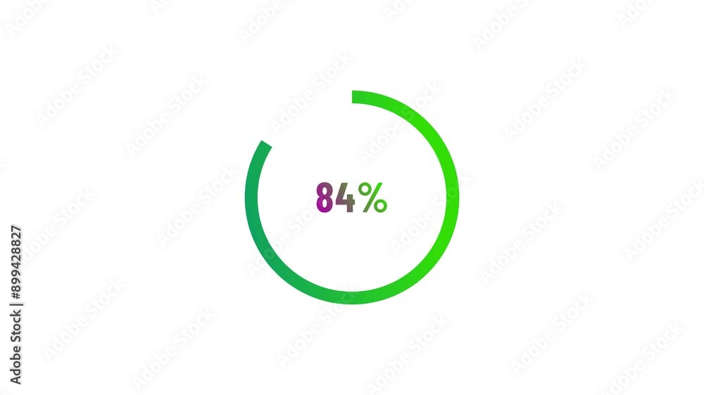 84 percent circle loading icon diagrams modern design concept animation. 84 percent circle loading icon diagrams modern design concept animation.
