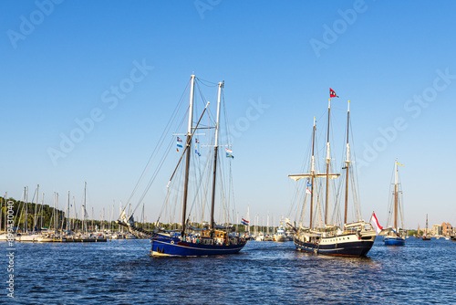 Segelschiffe auf der Warnow während der Hanse Sail in Rostock photo