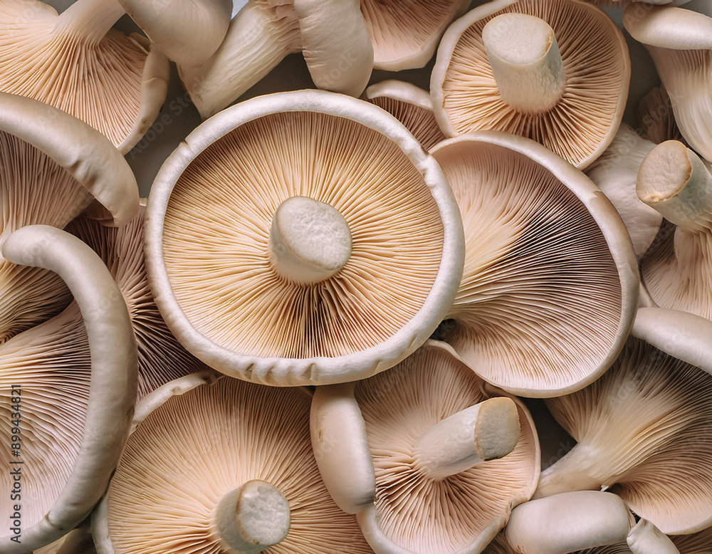 A lots of fresh Organic White pleurotus ostreatus mushroom. pattern texture background. A lots of fresh Organic White pleurotus ostreatus mushroom. pattern texture background.
