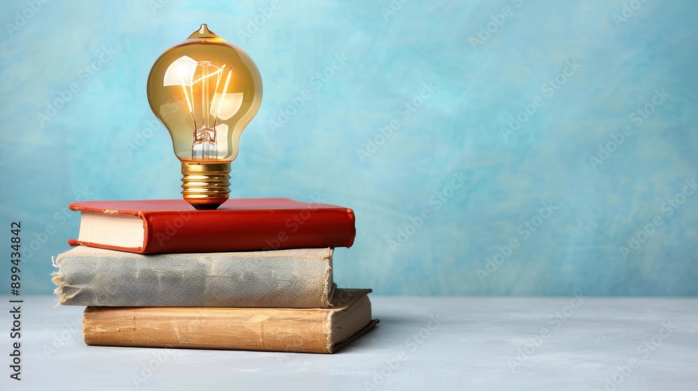 Illuminate your mind with a spark of creativity Light Bulbs and Books. Idea Generation and Inspiration Concepts. Illuminate your mind with a spark of creativity Light Bulbs and Books. Idea Generation and Inspiration Concepts.