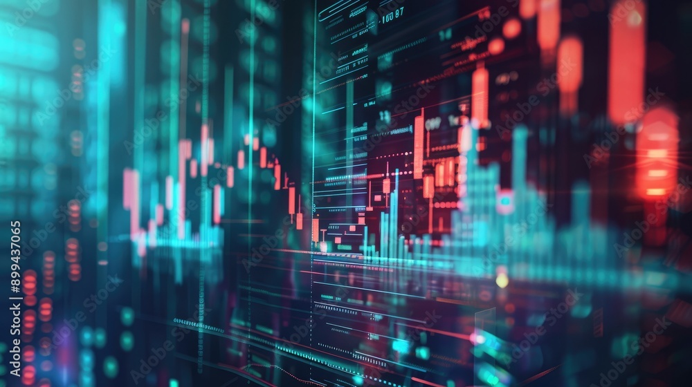 Abstract digital interface with investment charts and graphs, symbolizing financial analysis Abstract digital interface with investment charts and graphs, symbolizing financial analysis