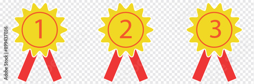 Vector blue badge icon hand drawn style isolated on white background. Award symbol for site design, logo, app.eps 10.