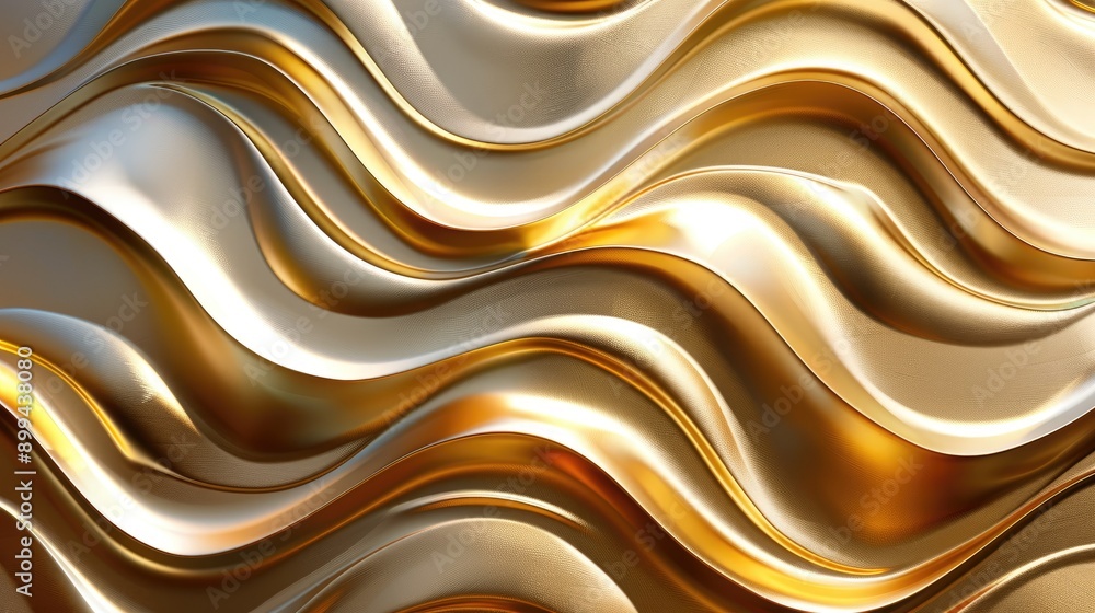 Elegant 3D golden wave pattern with a luxurious and radiant design Elegant 3D golden wave pattern with a luxurious and radiant design