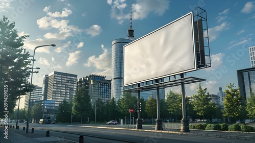 Empty Urban Billboard Mockup photo