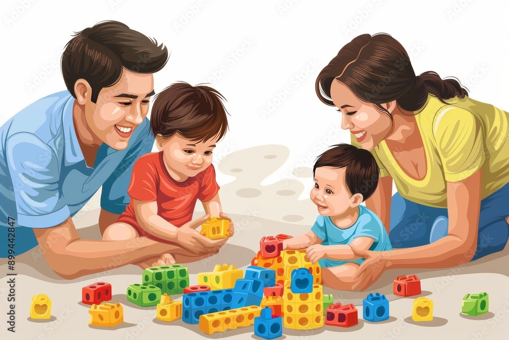 Happy family illustration with a warm cozy atmosphere symbolizing love connection and happiness Happy family illustration with a warm cozy atmosphere symbolizing love connection and happiness