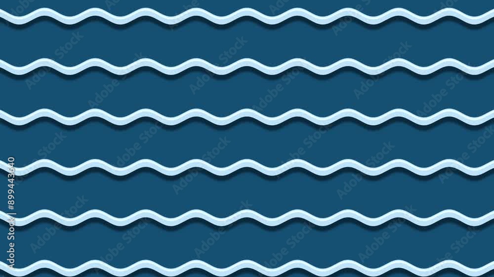 Seamless loop animation of blue wavy lines moving downwards against dark blue background, Ideal for backgrounds, presentations Seamless loop animation of blue wavy lines moving downwards against dark blue background, Ideal for backgrounds, presentations