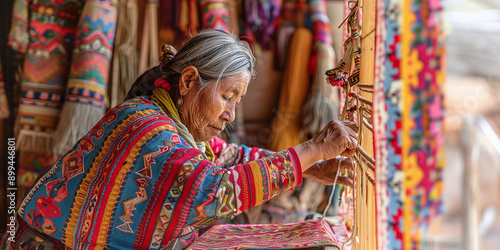 Immerse yourself in the vibrant colors of a Navajo weaver. © Oleksandr