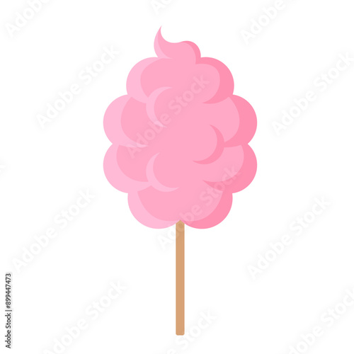 cotton candy floss flat vector illustration clipart