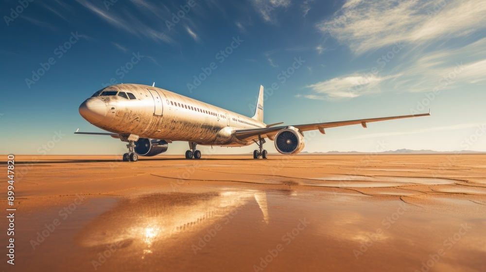 custom made wallpaper toronto digitalPhotograph of a row of abandoned jetliners, their once-proud silhouettes now fading into the desert sunset, a poignant reminder of a bygone era of aviation.