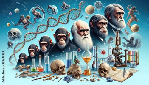 Obraz na płótnie Charles Darwin's theory of evolution