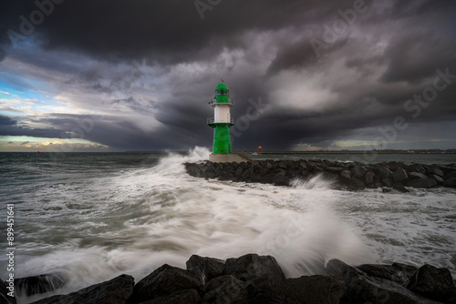 Fototapeta Naklejka Na Ścianę i Meble -  Stormy Sunset at the Baltic Sea
