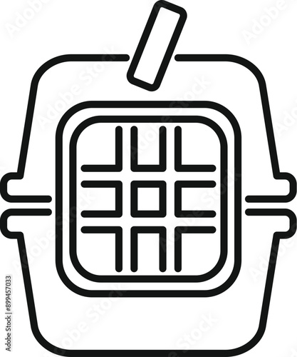 Cat carrier box icon presenting a safe and convenient way to transport your feline friend
