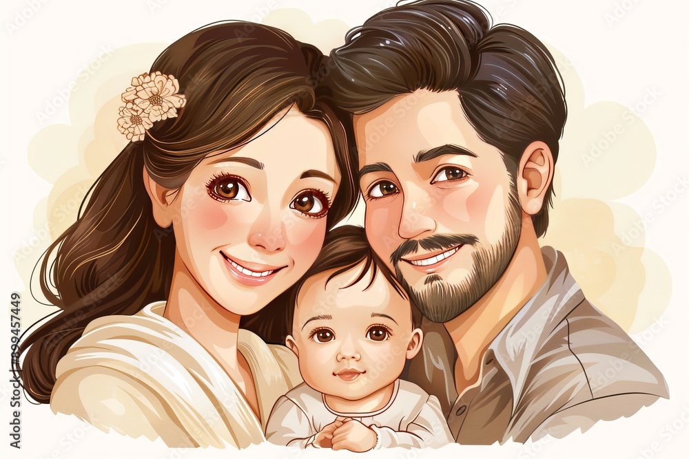 Happy family portrait symbolizing love unity and togetherness Happy family portrait symbolizing love unity and togetherness
