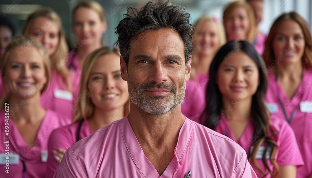Group portrait of breast cancer awareness Group portrait of breast cancer awareness