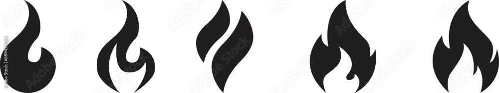Set of fire vector icons. Fire vector icon set in black. Fire symbols set flat style. fire icon isolated on white background. Flammable sign. Fire flame symbol. Vector illustration Set of fire vector icons. Fire vector icon set in black. Fire symbols set flat style. fire icon isolated on white background. Flammable sign. Fire flame symbol. Vector illustration