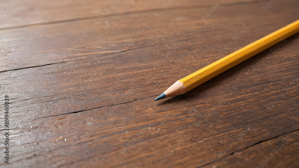 pencil on a wooden table pencil on a wooden table