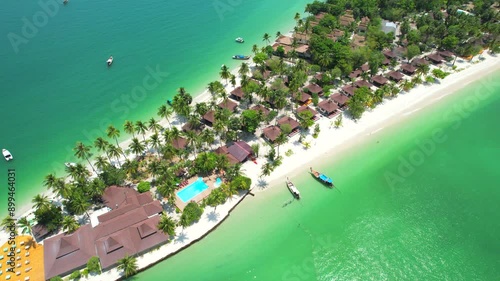 Video 4K, Beautiful beach and sea view of Koh Muk or Koh Muk island Trang Province, Southern Thailand, Asia
