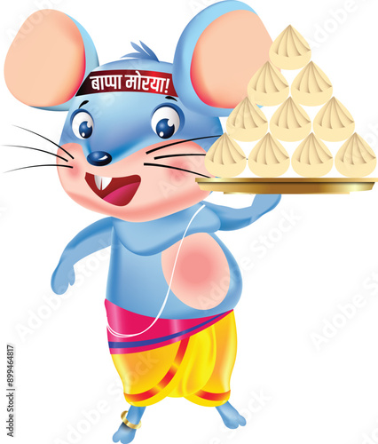 mouse or "mushak" as a vehicle of Lord Ganesha, getting ready for India's biggest event, the Ganapati Festival, and serving Lord Ganesh as a Musician.