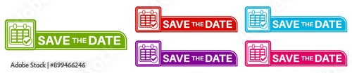 Set collections save the date colorful icon sign. date reminder labels design template Vector illustration
