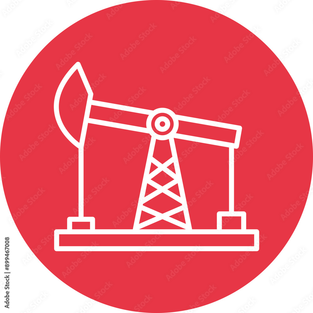 Oil Rig line circle icon Oil Rig line circle icon