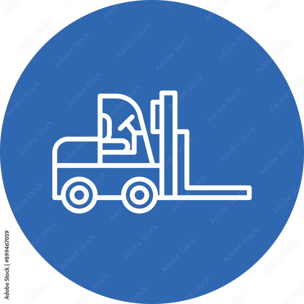 Naklejka premium Forklift line circle icon