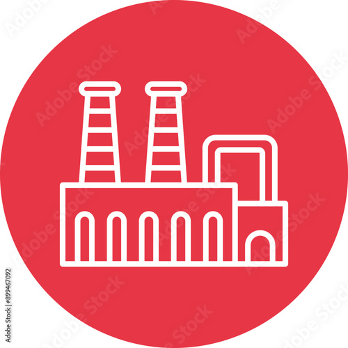 Steel Mill line circle icon